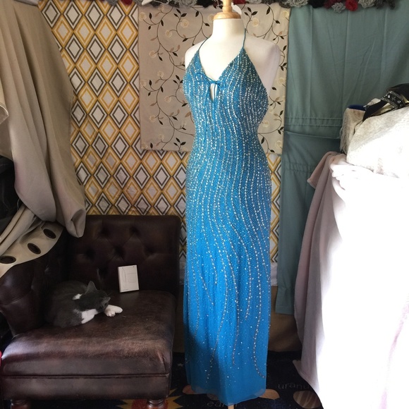 macy's sky blue dress